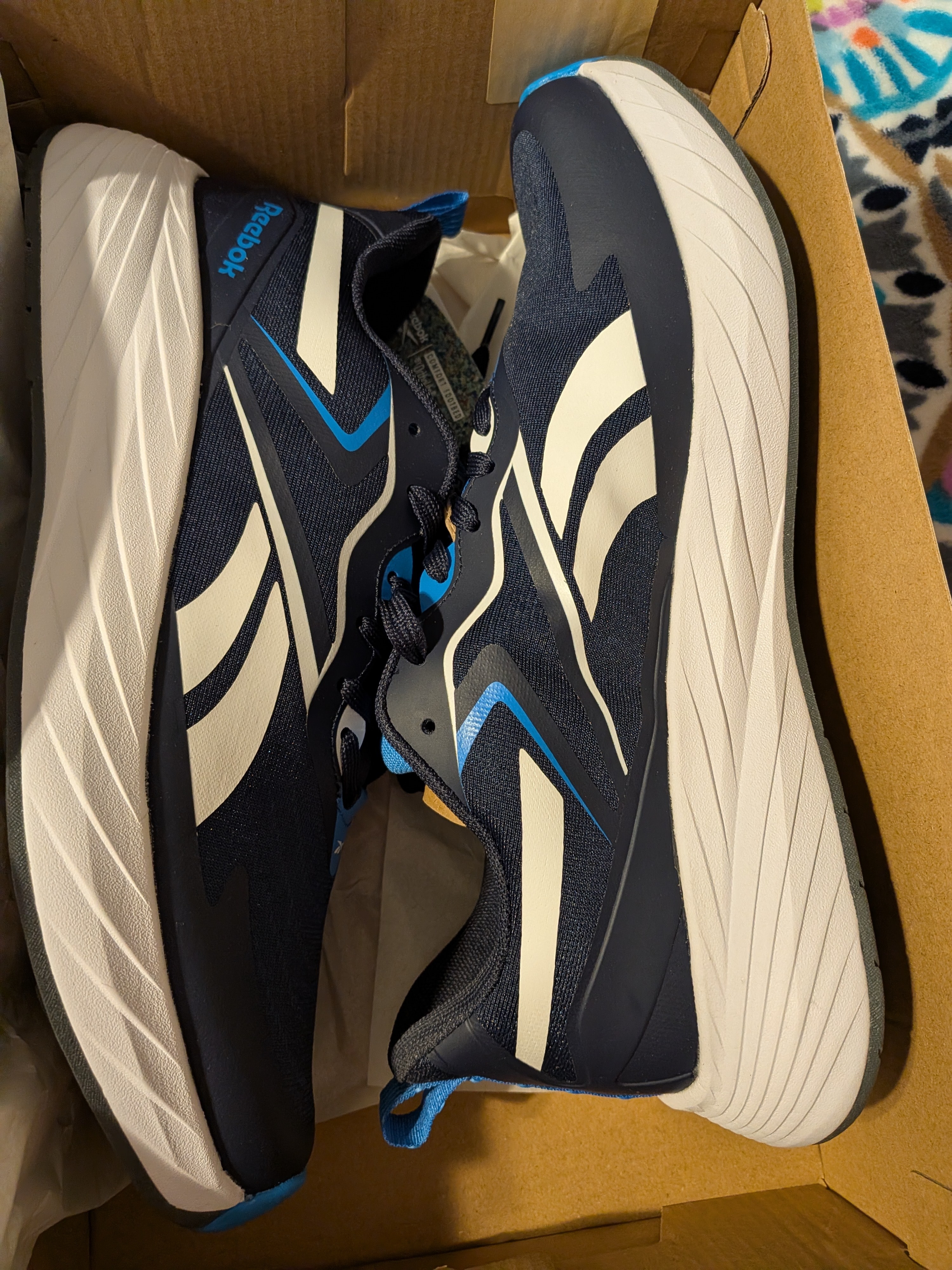Reebok Men’s Navy And White Athletic Running Shoes
